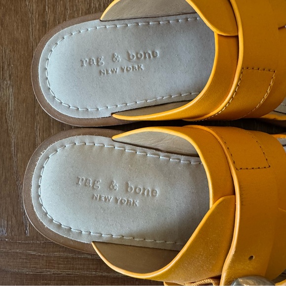 NWOT bright mustard yellow rag & bone sandals 8M - Picture 6 of 10